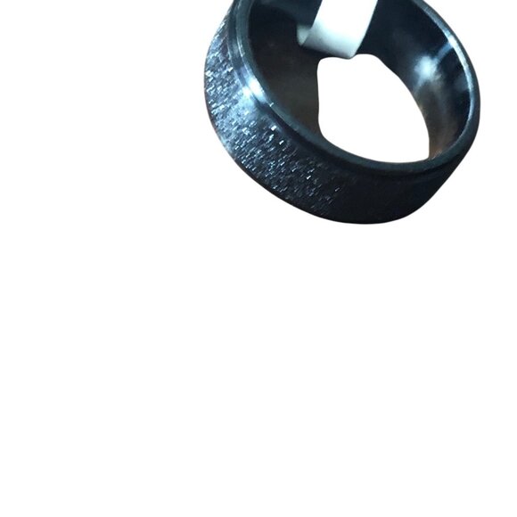 Matte Black Stainless Steel Ring Unisex With Subtle Glitter Finish Comfortable F - Picture 5 of 5